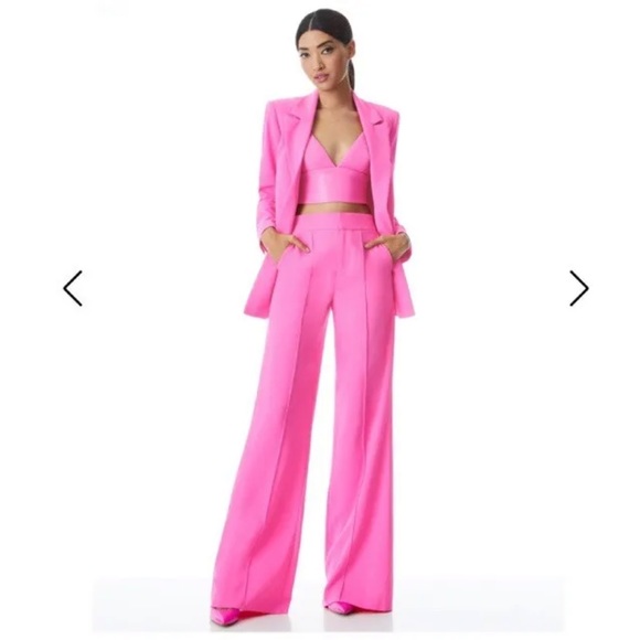 New Alice and Olivia French Rose Pink Denny Notch Collar Blazer Size 8 NWT - Picture 6 of 8